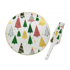 WHITE XMAS PIATTO PORTATA C/PALETTA CM.26 (4pz)